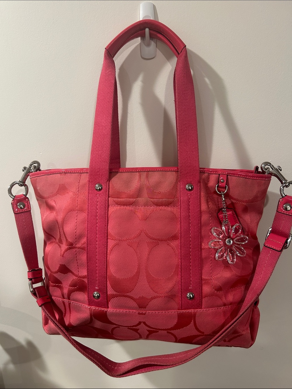 Coach pink Kyra Daisy signature tote